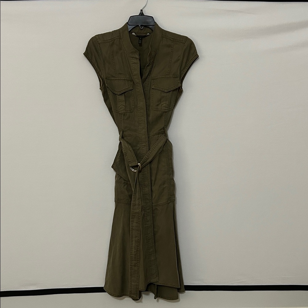 White House Black Market Khaki Midi Dress